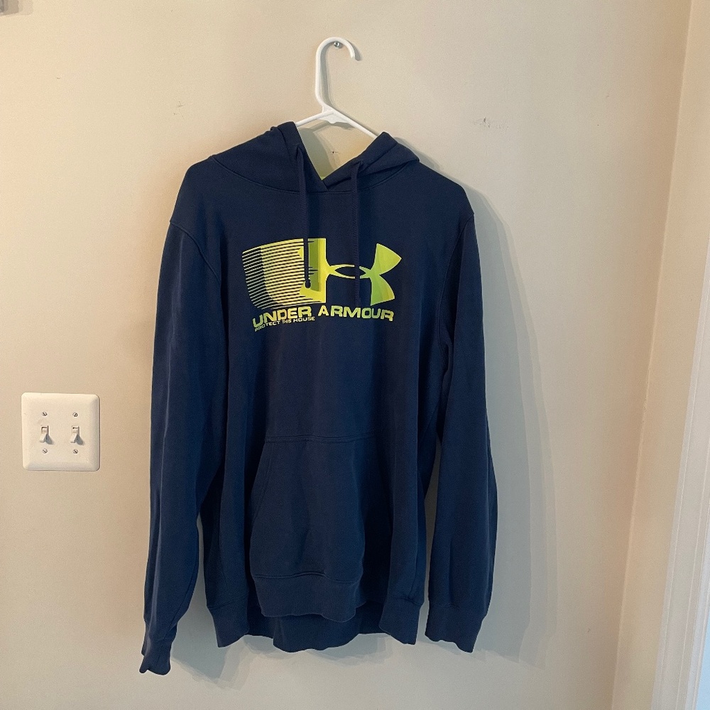 Under Armour sweatshirt - size large - navy blue and lime green